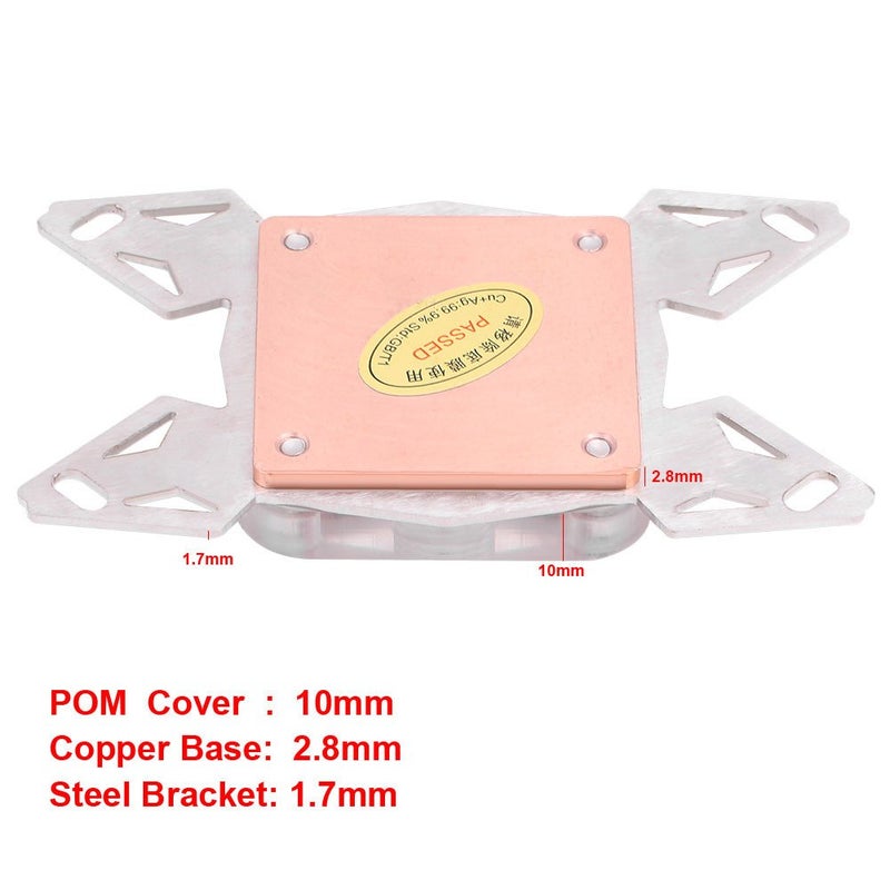 Wendry Universal Computer CPU Water Block, Professional CPU Water Cooling Block, Computer CPU Water Cooler Block with Red Copper Base POM Cover for AM4 - Image 3